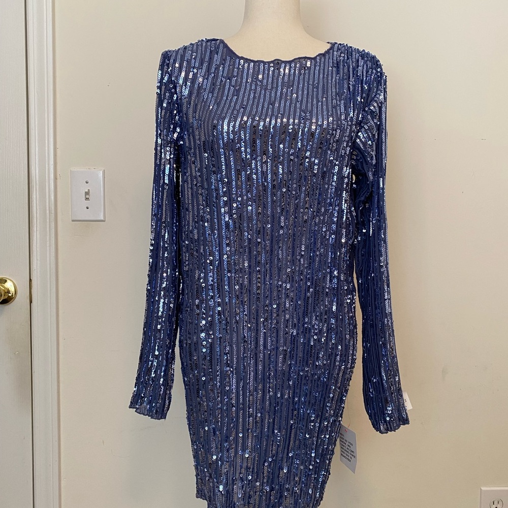 ASOS Blue Sequins Dress Size 6-8